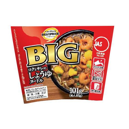 コクとキレの しょうゆヌードルビッグ 101g トップバリュベストプライス