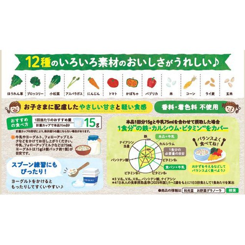 和光堂 お野菜グラノーラ8種のいろいろ野菜 1歳半頃から 75g