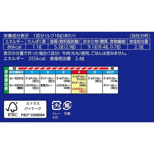エスビー食品 とろけるカレー 辛口 144g