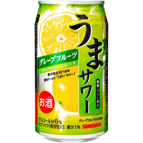 【正規品】ユーカリ、グレープフルーツ、緑茶、サンタル　各1本　ヌートレ　3本 6%】 サンガリア うまサワーグレープフルーツ 340ml Green Beans