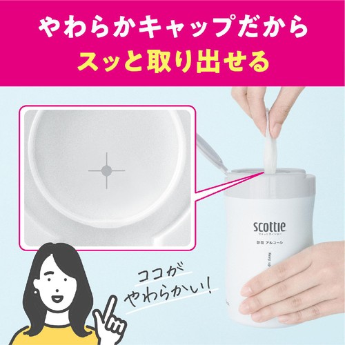 日本製紙クレシア スコッティ ウェットティシュー 除菌アルコール ボトル本体 120枚