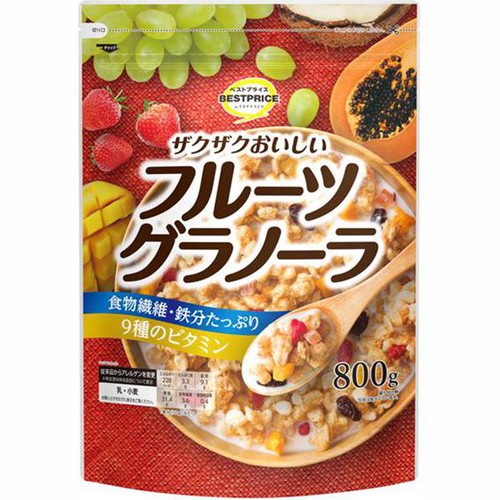 ザクザクおいしいフルーツグラノーラ 800g トップバリュベストプライス