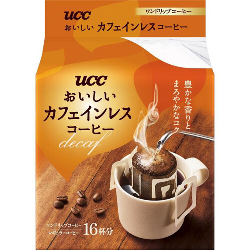 UCC おいしいカフェインレスコーヒー ワンドリップコーヒー 16袋入