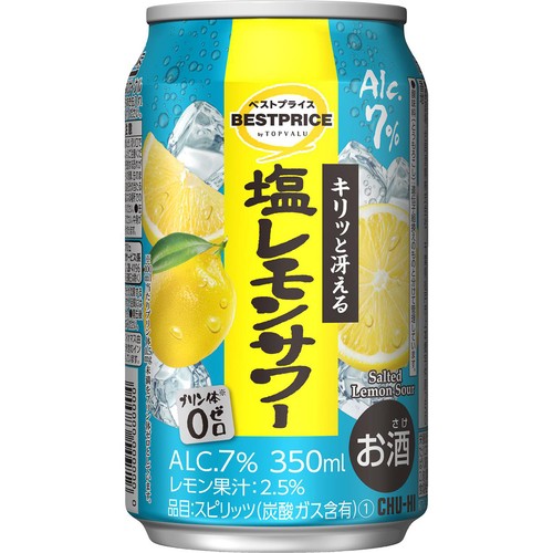 塩レモンサワー 1ケース 350ml x 24本 トップバリュベストプライス