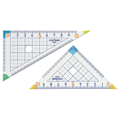 クツワ 算数三角定規 10cmメモリ