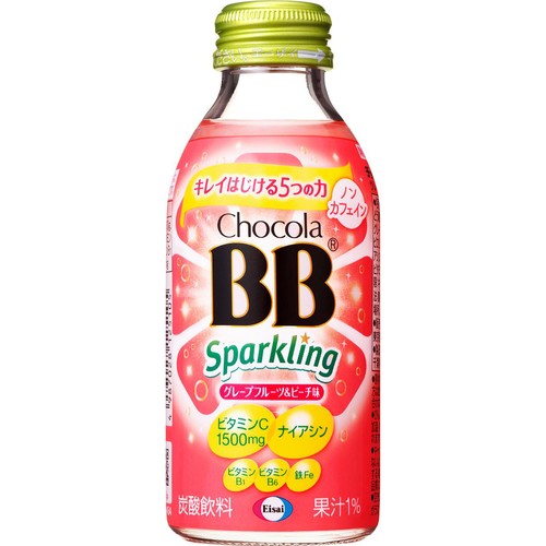 エーザイ チョコラBB スパークリング グレープフルーツ&ピーチ味 140ml x 6本