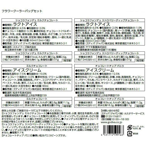 ゴディバ フラワークーラーバッグセット 4個入