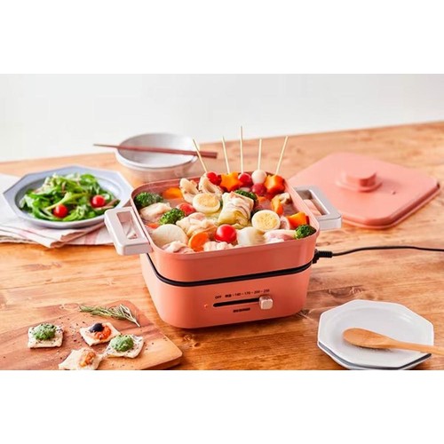 アイリスオーヤマ グリルなべ 3枚プレート ライトグレー IGUP3H Green