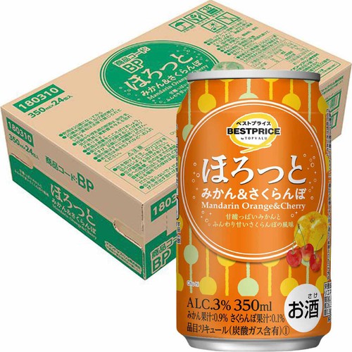 ほろっと みかん&さくらんぼ 1ケース 350ml x 24本 トップバリュベスト