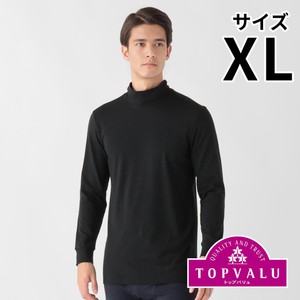 PEACE FIT(ピースフィット) WARMコットン 9分袖 ハイネック クロ XL