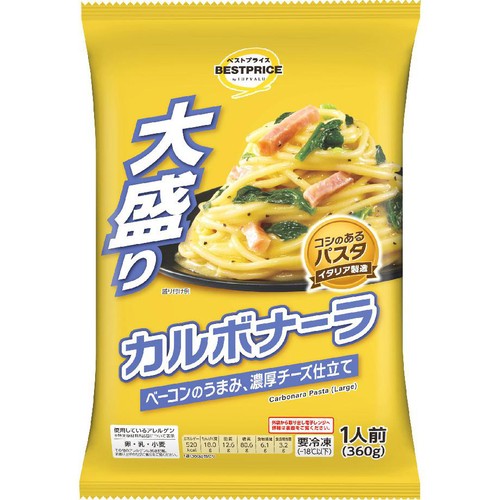 大盛りカルボナーラ【冷凍】 360g トップバリュベストプライス