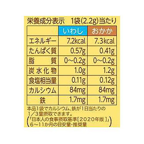 和光堂 緑黄色野菜ふりかけ いわし・おかか 9ヶ月～ 2.2g x 6袋入
