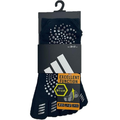アディダス adidas 5本指スニーカー丈ソックス 滑り止め付き 消臭 紳士 25-27cm ブラック
