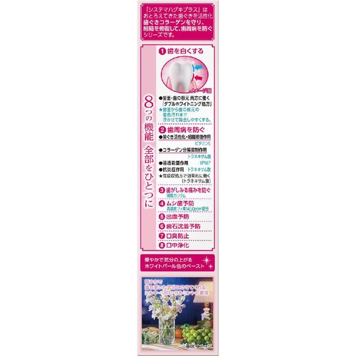 ライオン システマハグキプラス プレミアムハミガキ よくばりな美白シルキーフローラルミント 95g