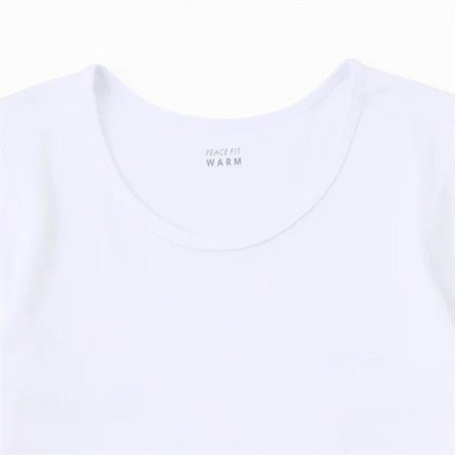 PEACE FIT(ピースフィット)WARM オーガニックコットン3分袖丸首シャツ(衿広め) 女の子 ブラック 120cm トップバリュ