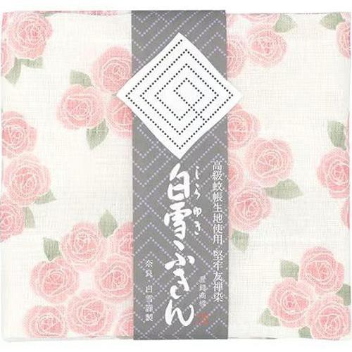 白雪 友禅ふきん 薔薇 ピンク 1枚