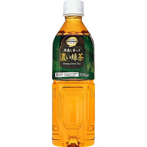 深蒸し茶入り 濃い緑茶 525ml トップバリュベストプライス