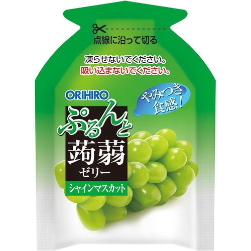 マスカット出品 オリヒロ ぷるんと蒟蒻ゼリー パウチ シャインマスカット+オレンジ 12