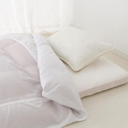 綿混白フラットシーツ シングル ホワイト ホームコーディ Green Beans