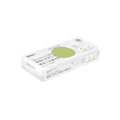 オルディ asunowa 地球にやさしい再生ごみ袋HD 45L 半透明 50枚