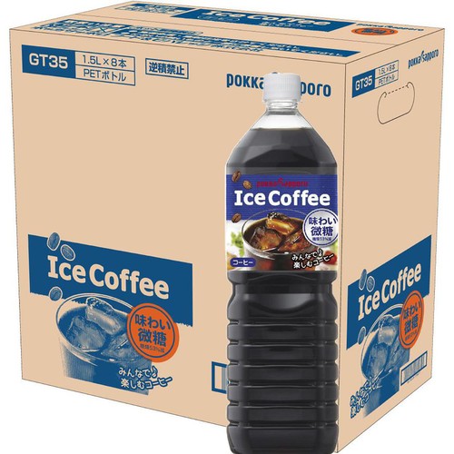 ポッカサッポロ アイスコーヒー 味わい微糖 1ケース 1500ml x 8本