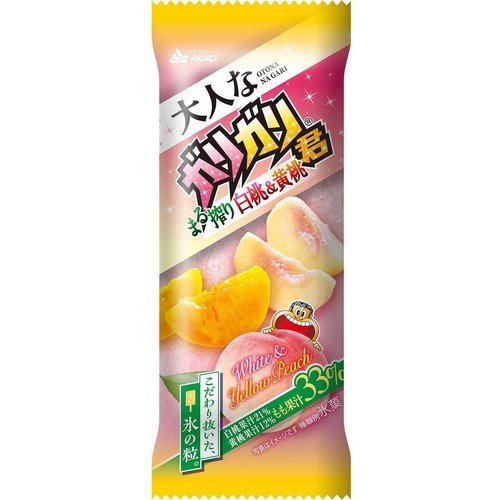 赤城乳業 大人なガリガリ君 まる搾り 白桃 & 黄桃 100ml