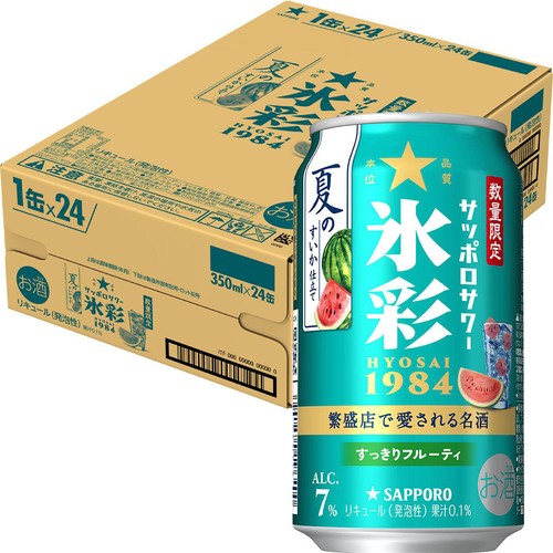 【7%】サッポロ サッポロサワー氷彩1984 夏のすいか仕立て 1ケース 350ml x 24本