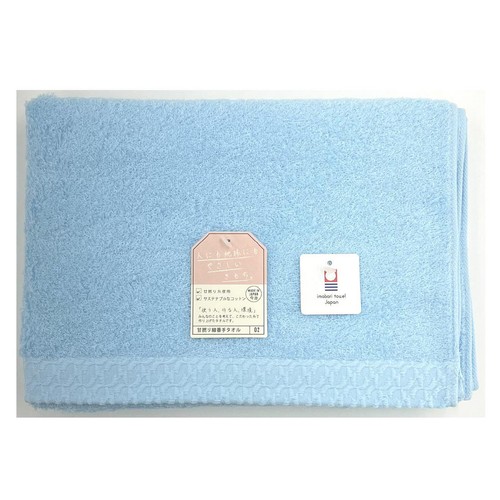 林 今治甘撚りクロスバスタオル 約60 x 120cm ブルー Green Beans