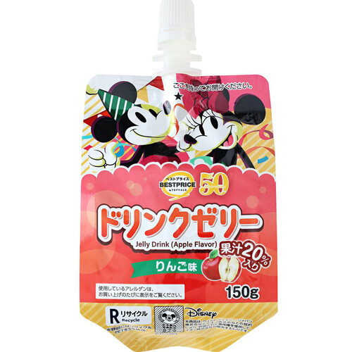 ディズニー 果汁20% ドリンクゼリー りんご味 150g トップバリュベスト