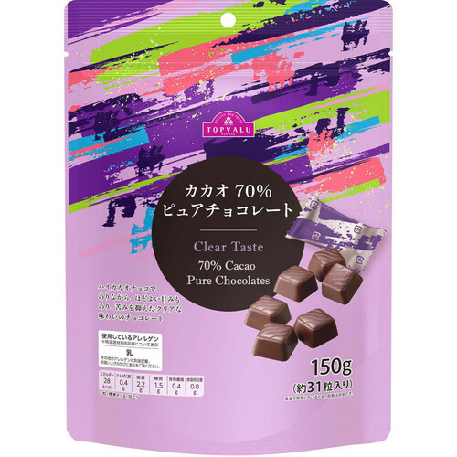 カカオ70%ピュアチョコレート Clear Taste 150g トップバリュ