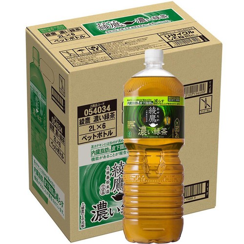 コカ・コーラ 綾鷹濃い緑茶 1ケース 2L x 6本 Green Beans | グリーン