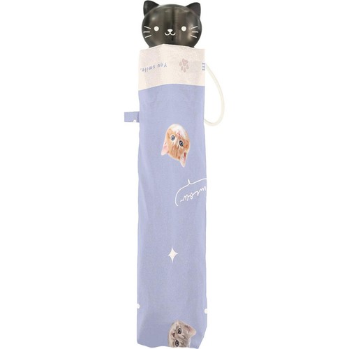 キッズ折りたたみ傘 キャット&ミー パープル 50cm
