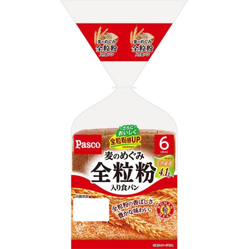パスコ 麦のめぐみ全粒粉入り食パン 6枚