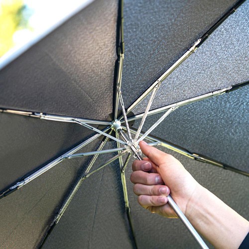 NATURAL BASIC 紳士用 8本骨無地耐風折りたたみ傘 60cm ネイビー