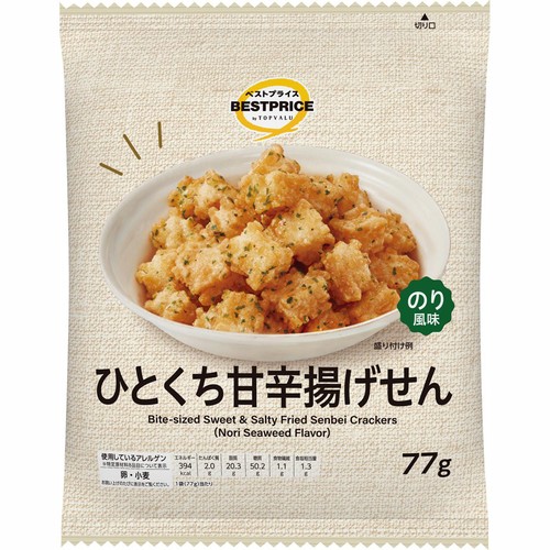 ひとくち甘辛揚げせん のり味 77g トップバリュベストプライス