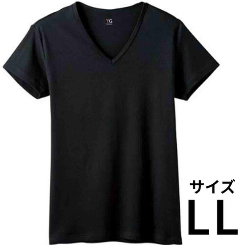 グンゼ YG 紳士 ピュアコットンVネックTシャツ LL ブラック