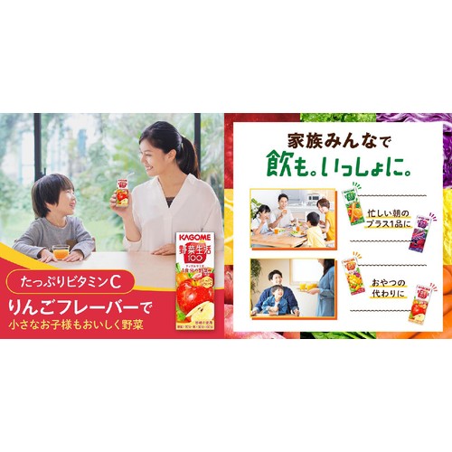 カゴメ 野菜生活100 アップルサラダ 1ケース 200ml x 12本