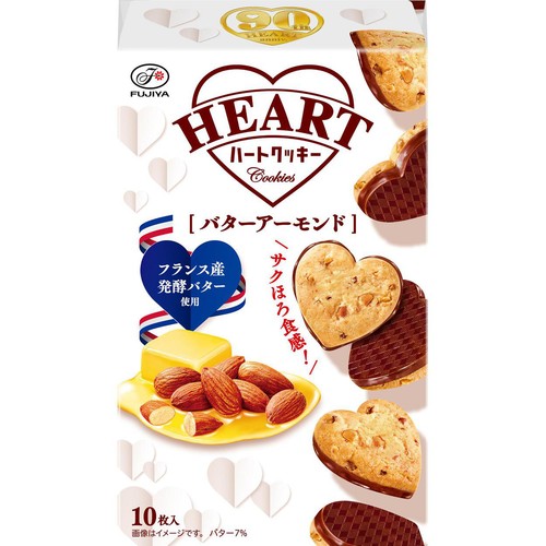 不二家 ハートクッキー バターアーモンド 10枚入
