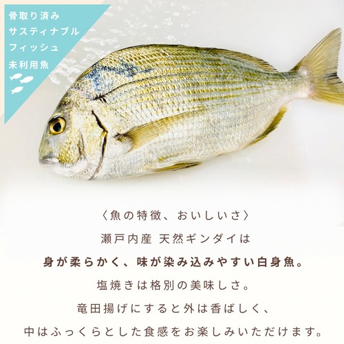 【冷凍】Umiのアトリエ 未利用魚 サスティナブルフィッシュ 愛媛県産ギンダイの切り身  骨取済み 100g