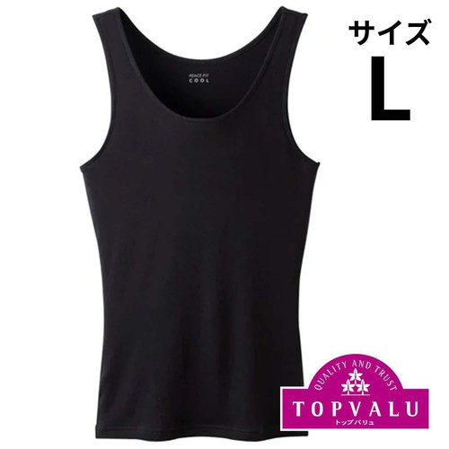 PEACE FIT(ピースフィット) COOL コットンタンクトップ 婦人 クロ L トップバリュ