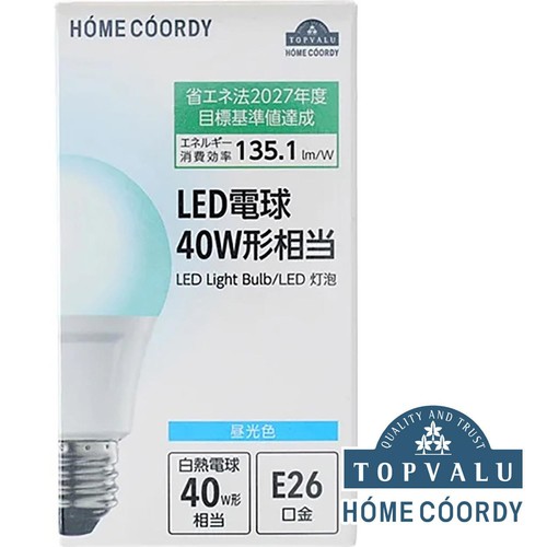 LED電球広配光 40W 昼光色E26 ホームコーディ