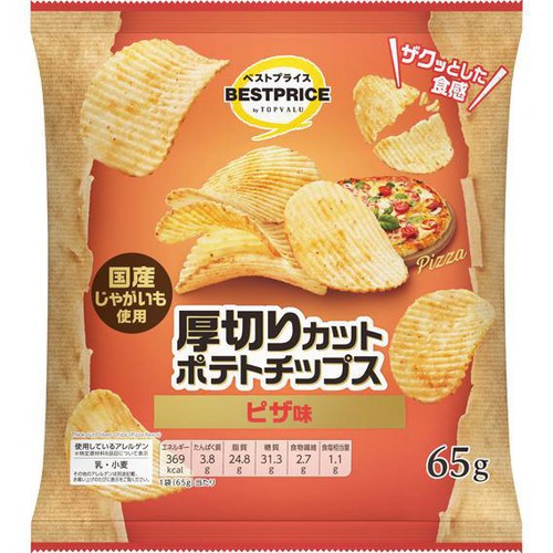 厚切りカットポテトチップスピザ味 65g トップバリュベストプライス