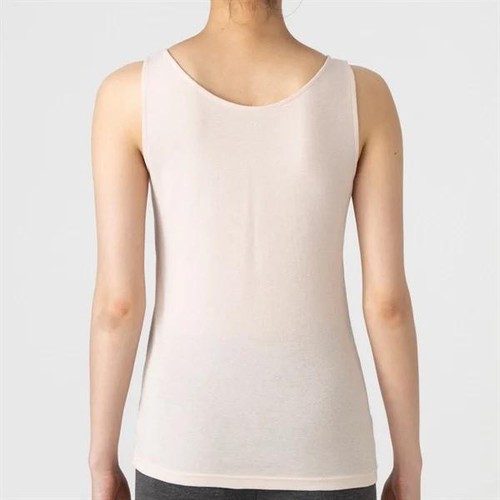 PEACE FIT(ピースフィット) COOL コットン 出し入れできるカップ付 タンクトップ 婦人 ベージュ L トップバリュ