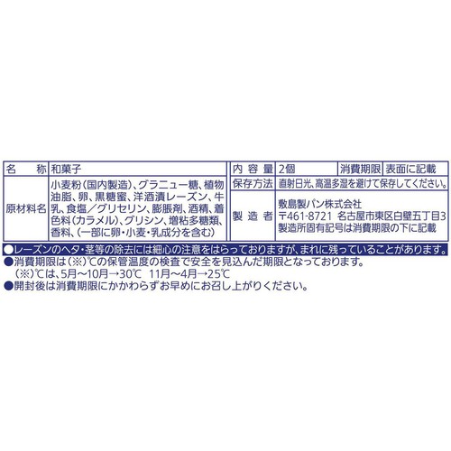 パスコ しっとりレーズン黒糖蒸しパン 2個