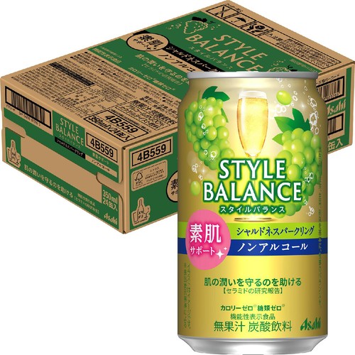 【ノンアルコール】 アサヒ スタイルバランス 素肌サポート シャルドネスパークリング 1ケース 350ml x 24本
