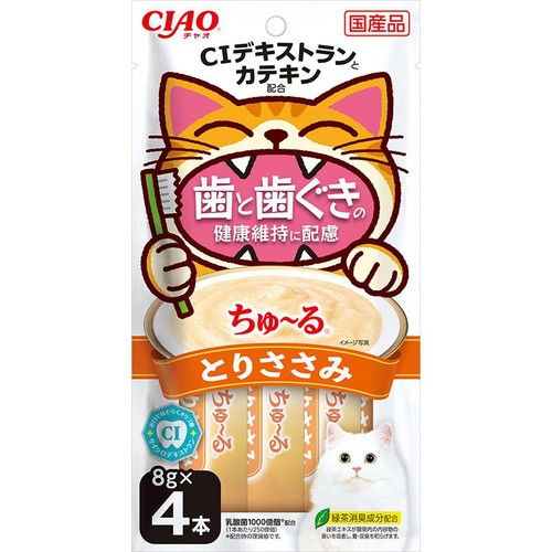 【ペット用】 いなばペットフード CIAOちゅーる 歯と歯ぐきの健康維持に配慮 とりささみ 8g x 4本