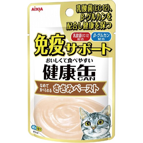 【ペット用】 アイシア 健康缶パウチ 免疫サポート ささみペースト 40g
