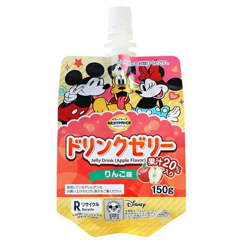 ディズニー 果汁20% ドリンクゼリー りんご味 150g トップバリュベスト