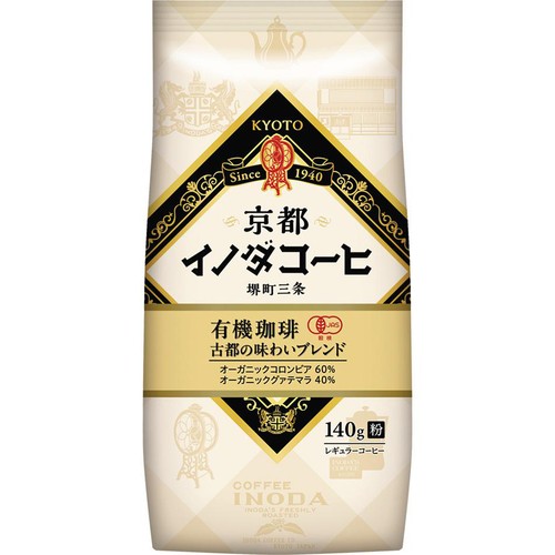 キーコーヒー 【粉】京都イノダコーヒ有機古都の味わいブレンド 140g
