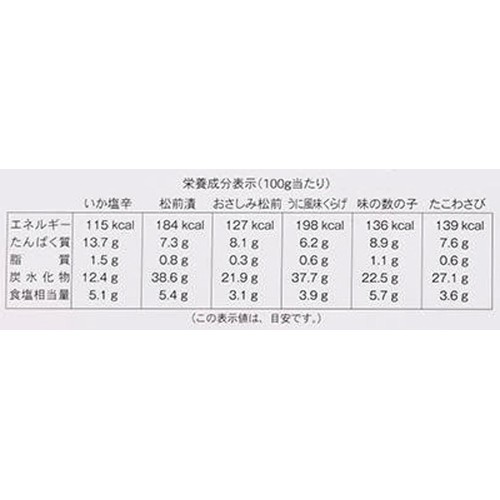 【冷凍】 函館布目の味くらべ 50g x 6個